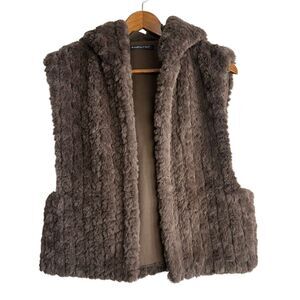 Do Everything In Love Best One Size Brown Teddy Faux Fur Soft Sleeveless Jacket